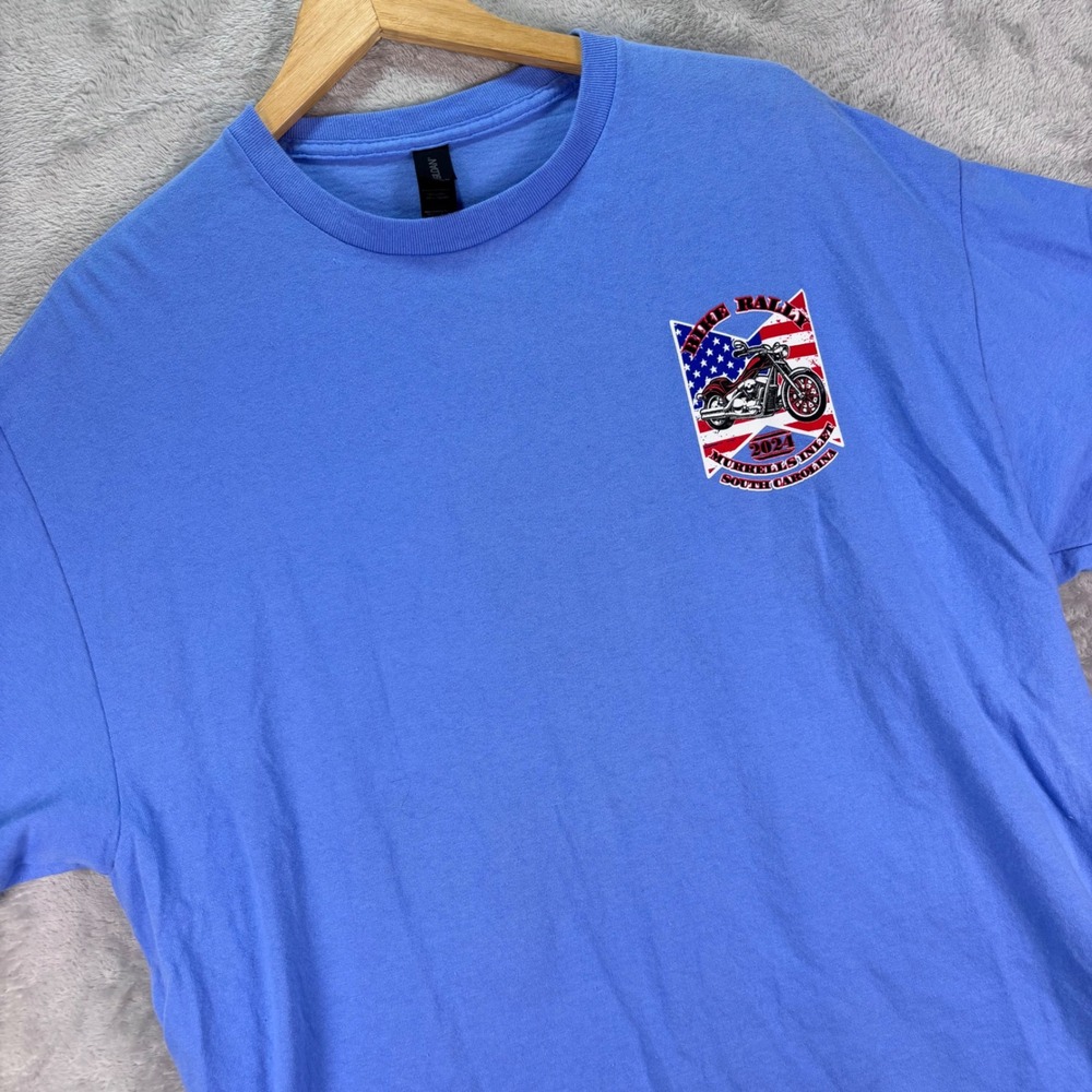 Gildan Men's Blue Murrells Inlet SC Bike Rally 2024 USA Motorcycle Tee Sz XL